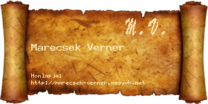 Marecsek Verner névjegykártya